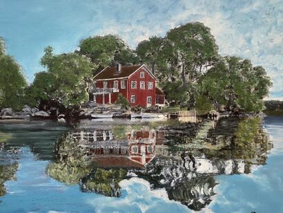 Twilight Reflections in Sandhamn - a Paint Artowrk by Sativa